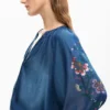 Embroidered Balloon Blouse