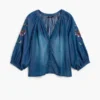 Embroidered Balloon Blouse
