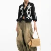 Embroidered Balloon Sleeve Shirt