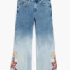 Embroidered Culotte Jeans