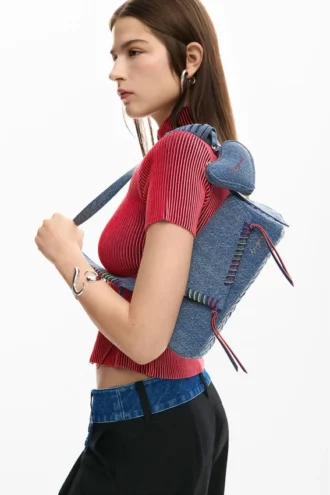 Embroidered Denim Bag