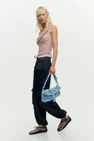 Embroidered Denim Bag