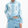 Embroidered Denim Bermuda Embroidered Denim Bermuda