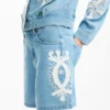 Embroidered Denim Bermuda Embroidered Denim Bermuda
