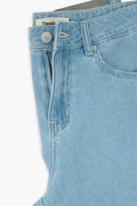 Embroidered Denim Bermuda Embroidered Denim Bermuda