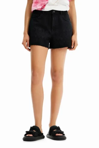 Embroidered Denim Shorts Embroidered Denim Shorts