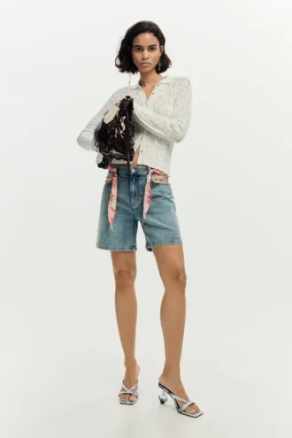 Embroidered Denim Shorts Embroidered Denim Shorts