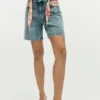 Embroidered Denim Shorts