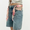 Embroidered Denim Shorts