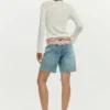 Embroidered Denim Shorts