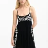 Embroidered Fluid Strap Dress