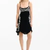 Embroidered Fluid Strap Dress