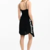 Embroidered Fluid Strap Dress