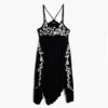Embroidered Fluid Strap Dress