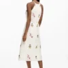 Embroidered Halter Dress