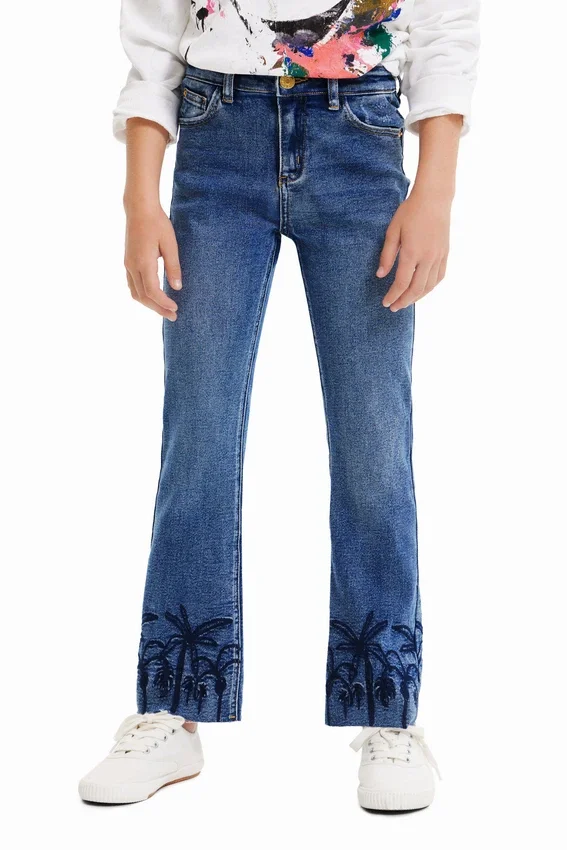 Embroidered Long Flare Jeans Embroidered Long Flare Jeans