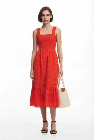Embroidered Midi Dress