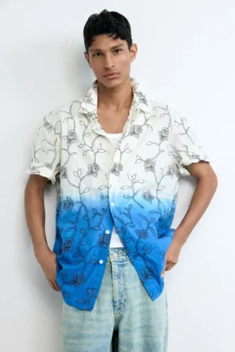Embroidered Ombre Shirt