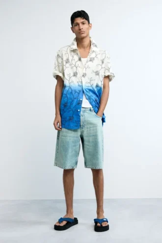Embroidered Ombre Shirt