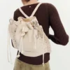Embroidered Ruched Backpack Embroidered Ruched Backpack