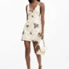 Embroidered Strap Dress with Branches Embroidered Strap Dress with Branches