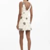 Embroidered Strap Dress with Branches Embroidered Strap Dress with Branches