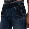 Faux Leather Fringe Belt