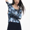 Fine Floral-Texture Sweater
