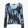 Fine Floral-Texture Sweater
