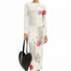 Fitted Text Midi Dress Fitted Text Midi Dress