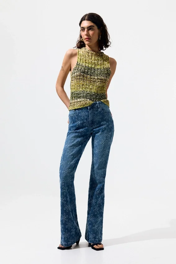 Flared Denim Trousers Flared Denim Trousers