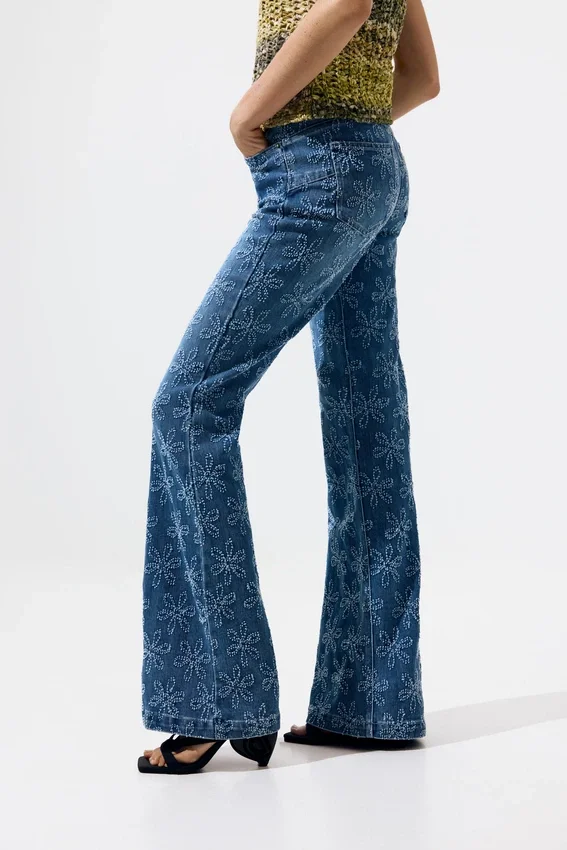 Flared Denim Trousers Flared Denim Trousers