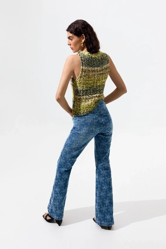 Flared Denim Trousers Flared Denim Trousers