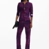 Flared Textured Fluid Pants Flared Textured Fluid Pants