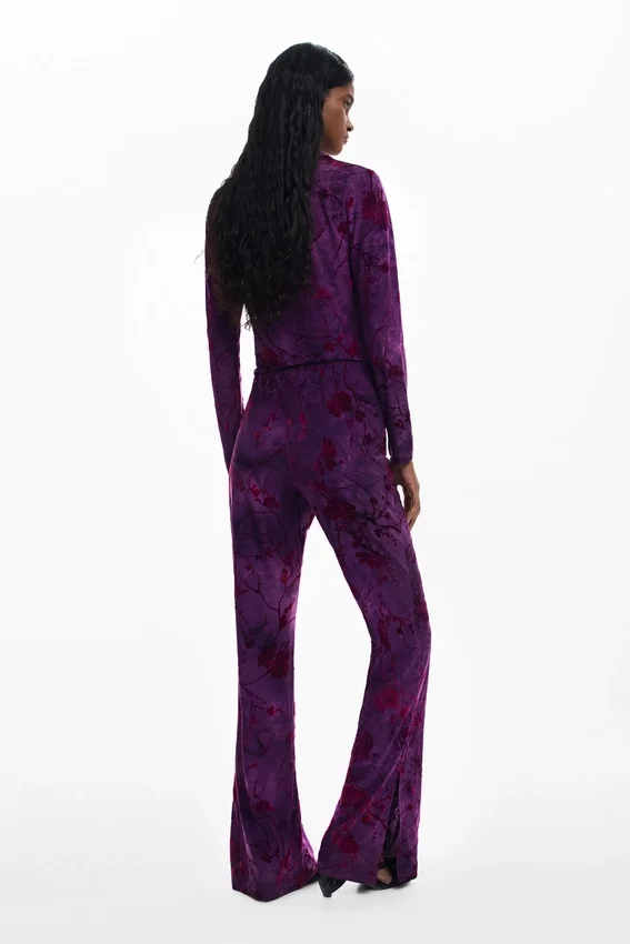 Flared Textured Fluid Pants Flared Textured Fluid Pants