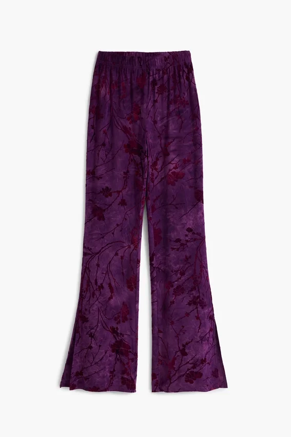 Flared Textured Fluid Pants Flared Textured Fluid Pants