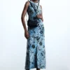 Flocked Midi Dress Flocked Midi Dress