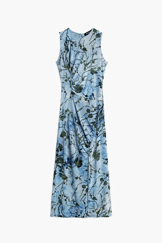 Flocked Midi Dress Flocked Midi Dress