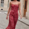 Flocked Strap Dress