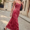 Flocked Strap Dress