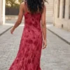 Flocked Strap Dress