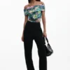 Floral Boat Neck T-Shirt Floral Boat Neck T-Shirt