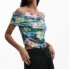 Floral Boat Neck T-Shirt Floral Boat Neck T-Shirt