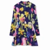 Floral Dress with a High Neck