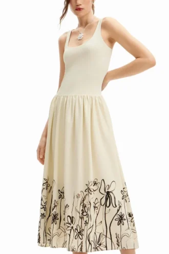 Floral Flared Midi Dress