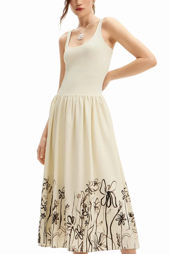 Floral Flared Midi Dress Floral Flared Midi Dress