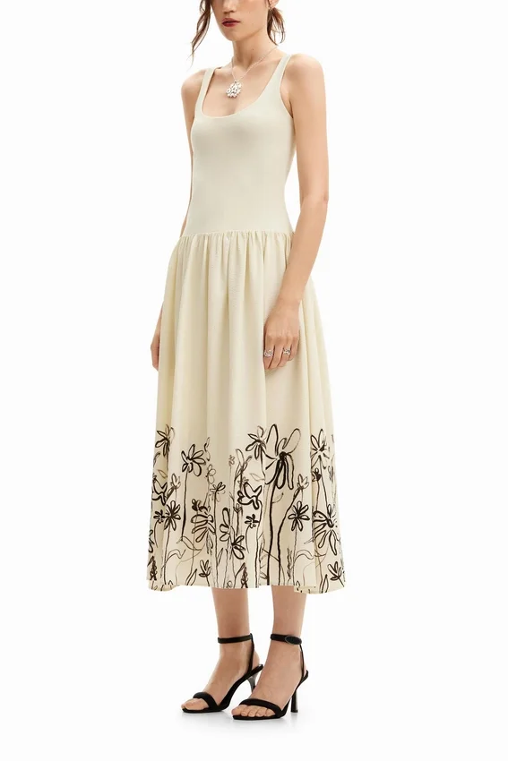 Floral Flared Midi Dress Floral Flared Midi Dress