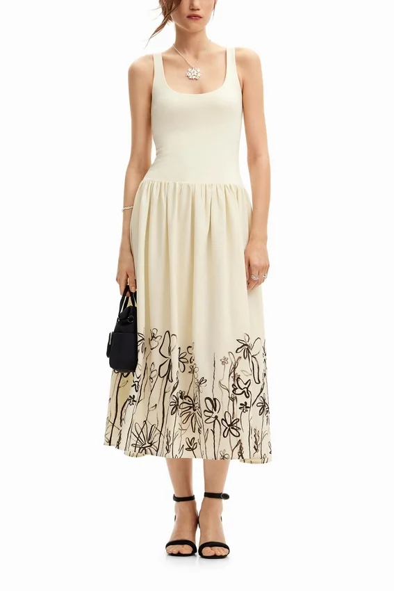 Floral Flared Midi Dress Floral Flared Midi Dress