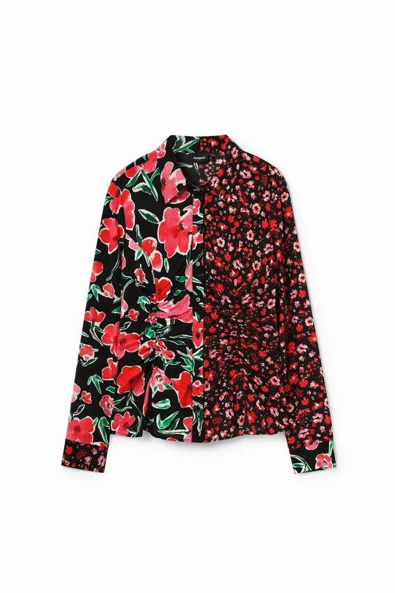 Floral Gathered Shirt Floral Gathered Shirt