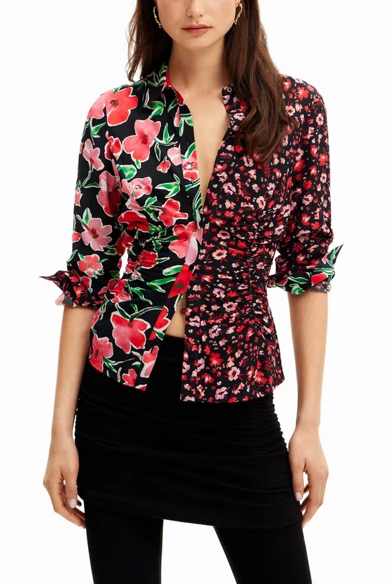 Floral Gathered Shirt Floral Gathered Shirt